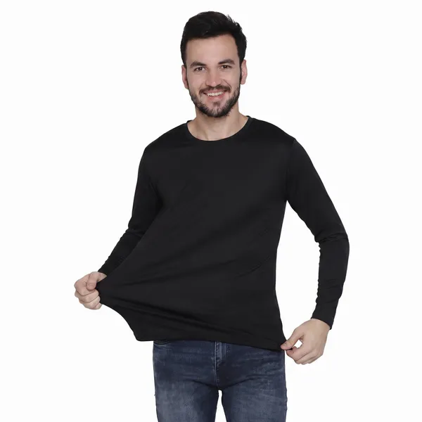 Navy_And_Black_Stretch_Full_Sleeve_T-Shirt_For_Men