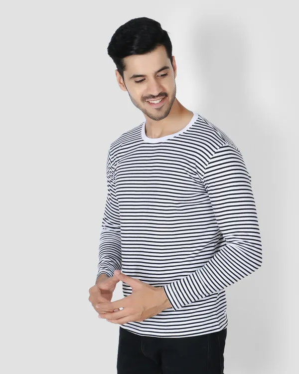 White_And_Black_Striped_Full_Sleeve_T-Shirt_For_Men
