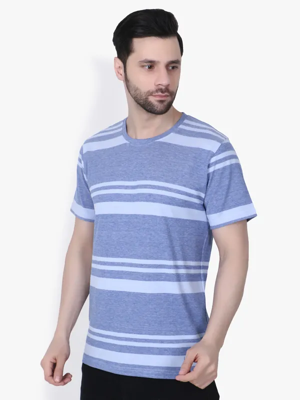 Purple_And_White_Striped_Regular_Fit_T-Shirt_For_Men