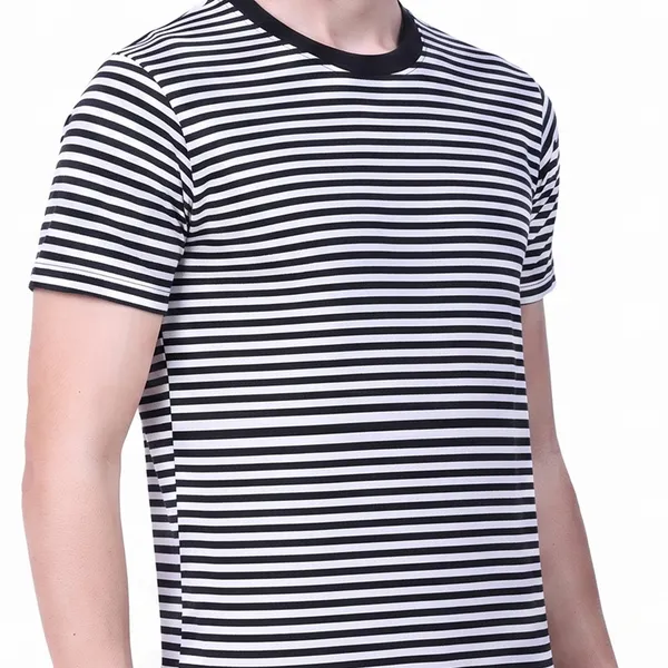 Black_And_White_Striped_Crew_Neck_T-Shirt_For_Men