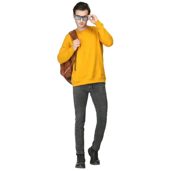 Yellow_Regular_Fit_Crew_Neck_Sweatshirt_For_Men