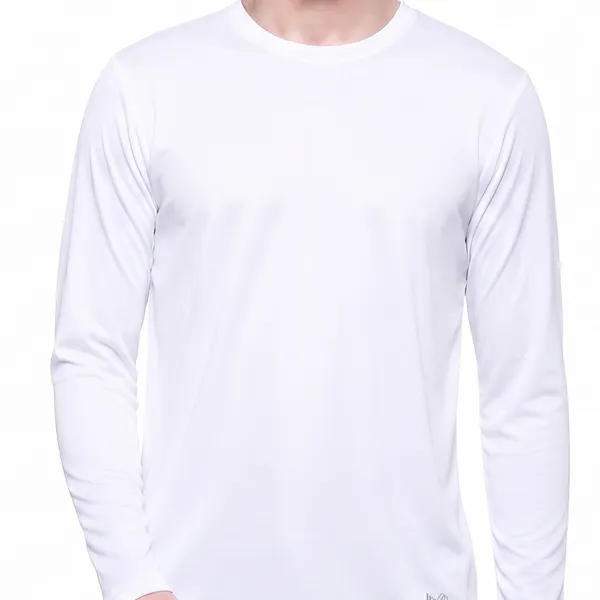White_Long_Sleeve_Crew_Neck_T-Shirt_For_Men