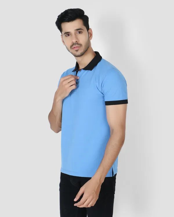 Blue_Textured_Regular_Fit_Polo_T-Shirt_For_Men