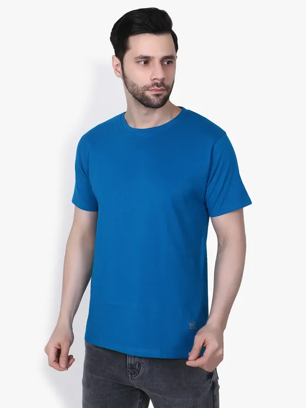 Blue_Regular_Fit_Crew_Neck_T-Shirt_For_Men