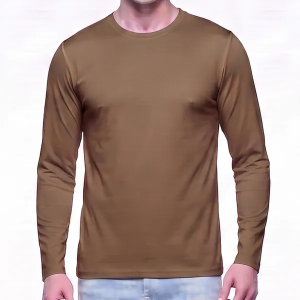 Brown_Regular_Fit_Full_Sleeve_T-Shirt_For_Men