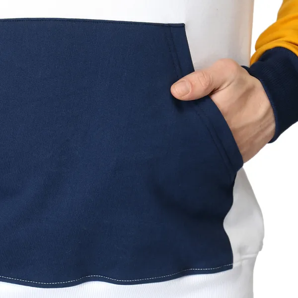 Yellow_And_Navy_Colorblock_Regular_Fit_Hoodie_For_Men