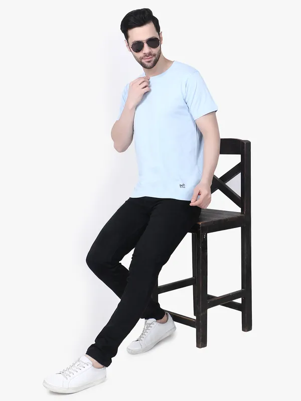 Light_Blue_Regular_Fit_Crew_Neck_T-Shirt_For_Men