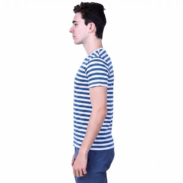 Blue_Striped_Casual_T-Shirt_For_Men