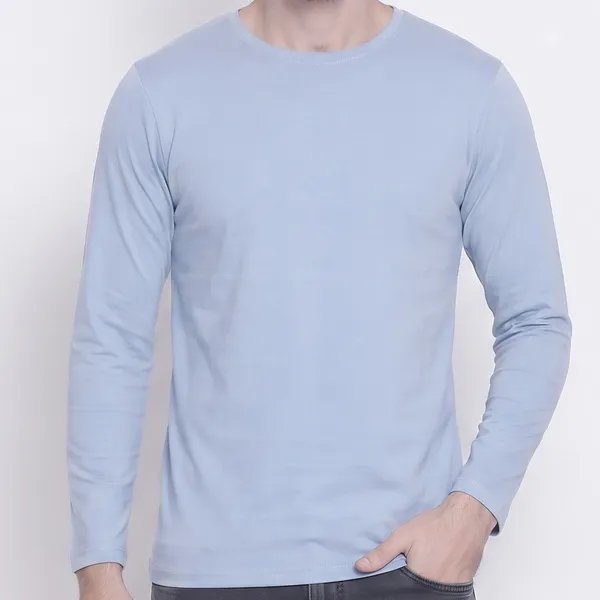 Light_Blue_Regular_Fit_Full_Sleeve_T-Shirt_For_Men