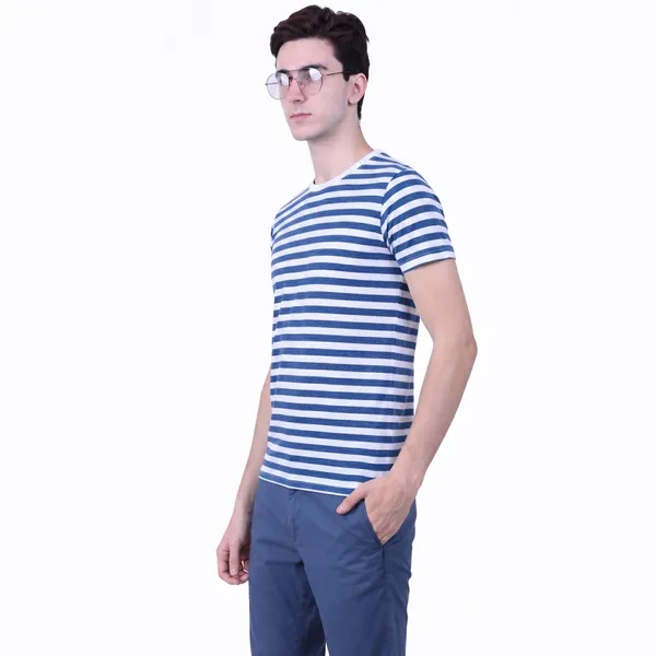 Blue_Striped_Casual_T-Shirt_For_Men
