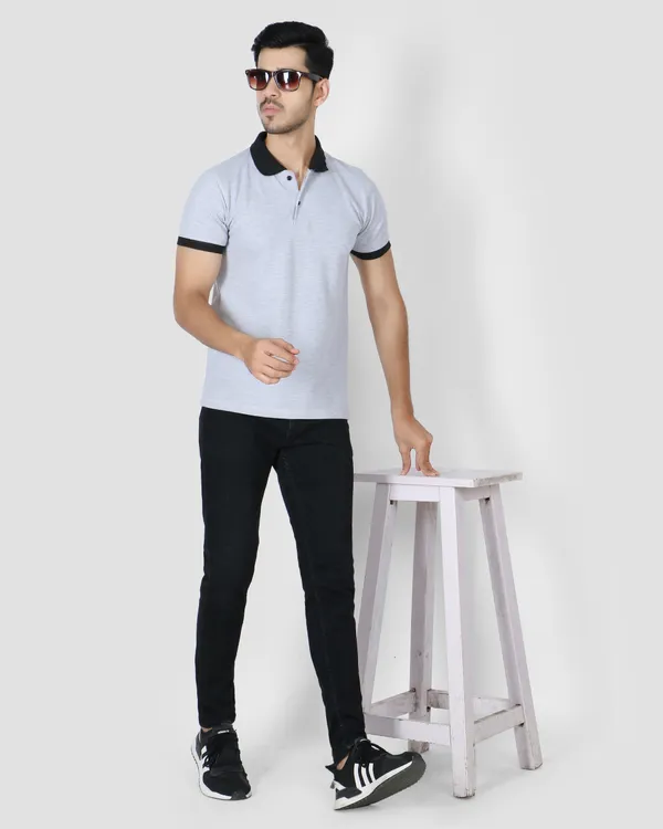 Light_Grey_Textured_Regular_Fit_Polo_T-Shirt_For_Men