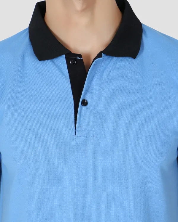 Blue_Textured_Regular_Fit_Polo_T-Shirt_For_Men
