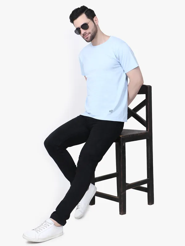 Light_Blue_Regular_Fit_Crew_Neck_T-Shirt_For_Men