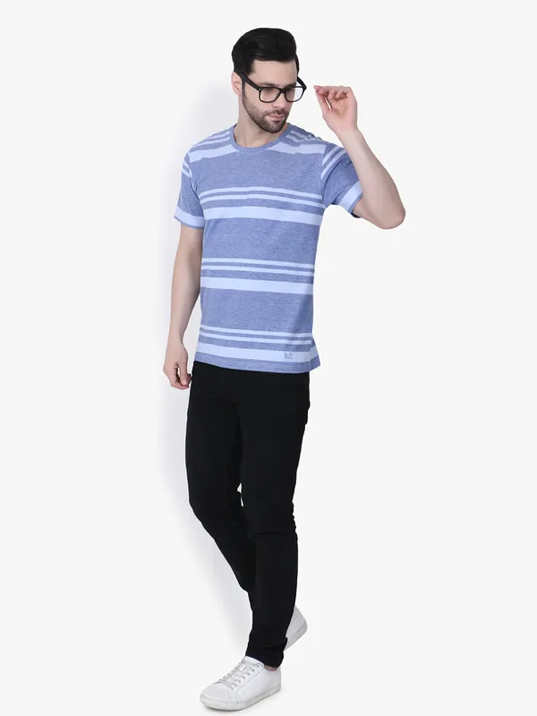 Purple_And_White_Striped_Regular_Fit_T-Shirt_For_Men