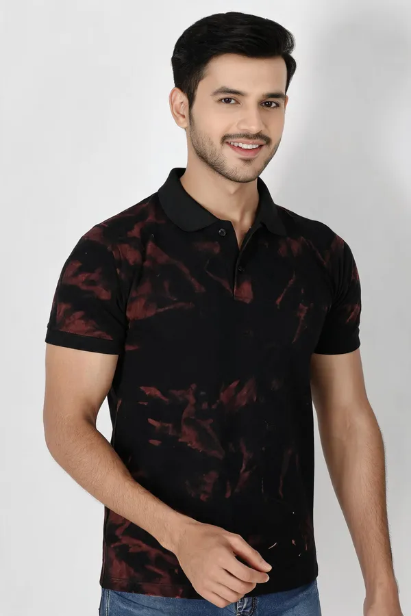 Black_Printed_Polo_T-Shirt_For_Men