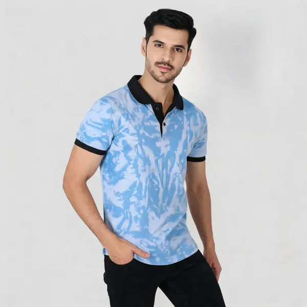 Light_Blue_Printed_Polo_T-Shirt_For_Men