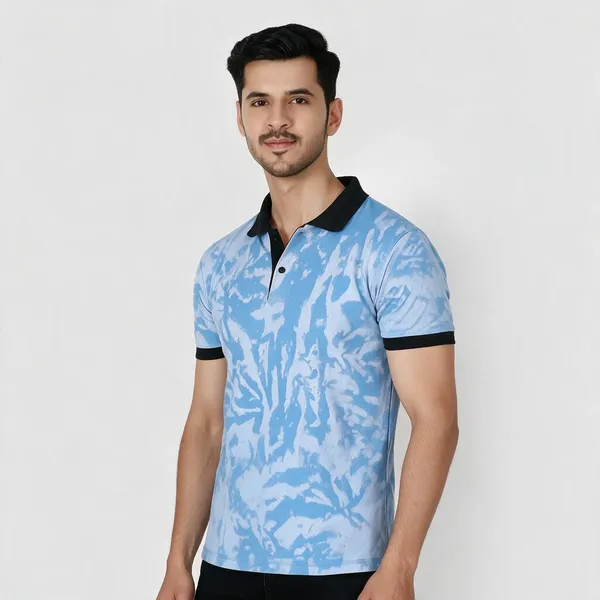 Light_Blue_Printed_Polo_T-Shirt_For_Men