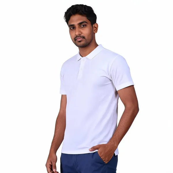 White_Regular_Fit_Polo_T-Shirt_For_Men