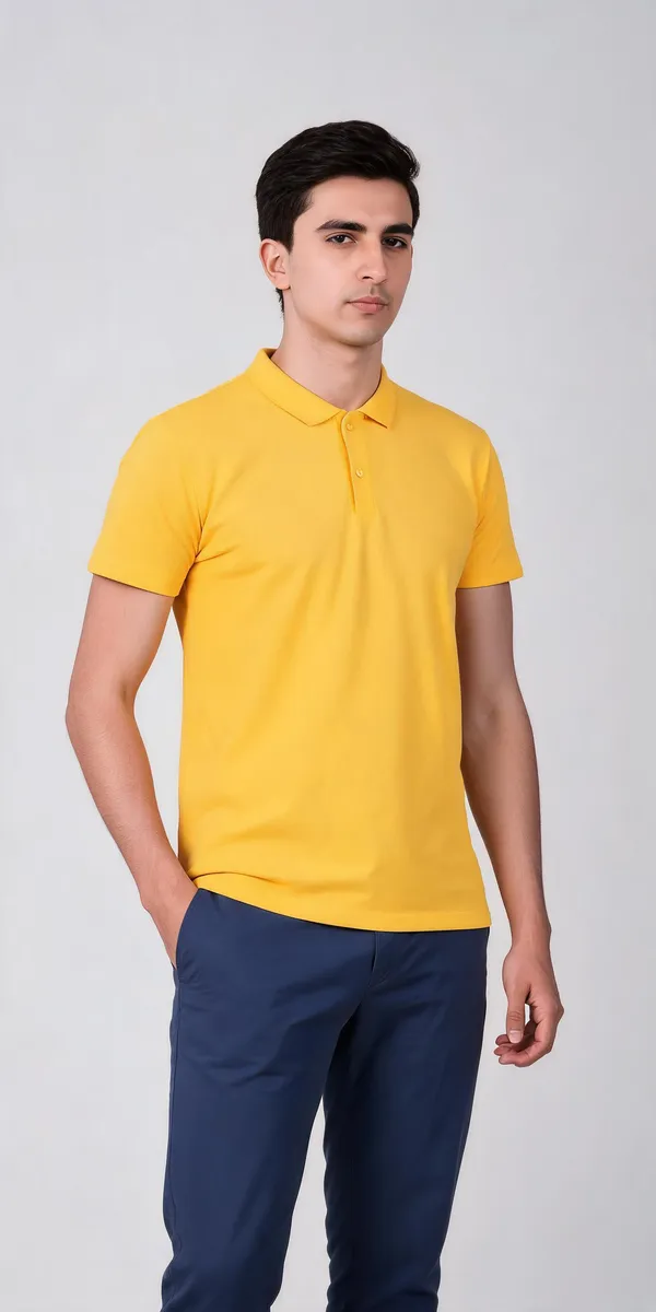 Yellow_Regular_Fit_Polo_T-Shirt_For_Men