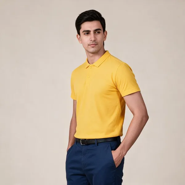 Yellow_Regular_Fit_Polo_T-Shirt_For_Men