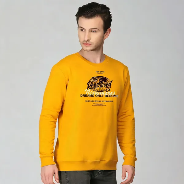 Yellow_Printed_Crew_Neck_Sweatshirt_For_Men