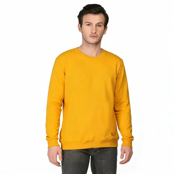 Yellow_Regular_Fit_Crew_Neck_Sweatshirt_For_Men