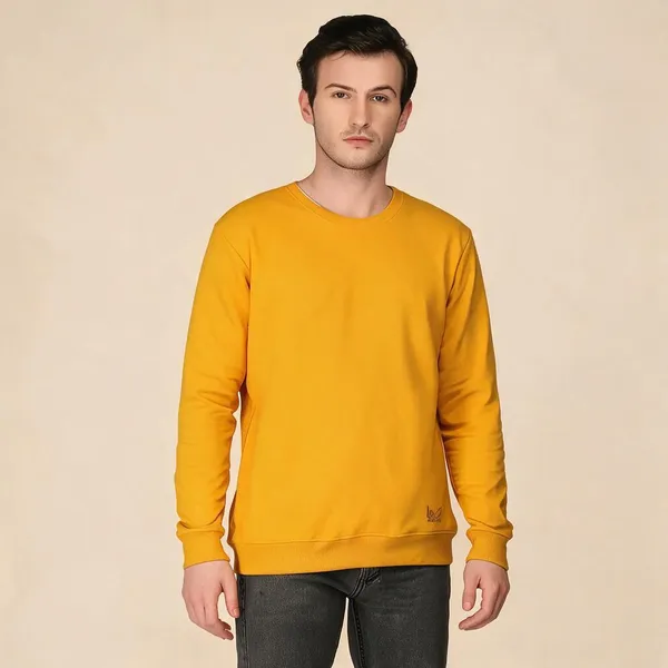 Yellow_Regular_Fit_Crew_Neck_Sweatshirt_For_Men