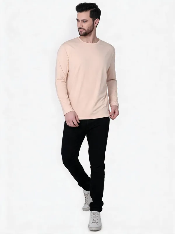Beige_Regular_Fit_Full_Sleeve_T-Shirt_For_Men