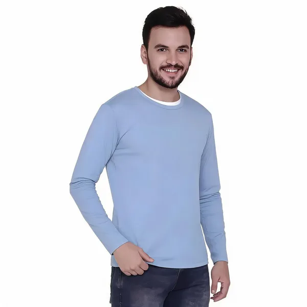 Light_Blue_Regular_Fit_Full_Sleeve_T-Shirt_For_Men