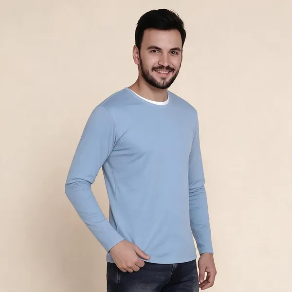 Light_Blue_Regular_Fit_Full_Sleeve_T-Shirt_For_Men