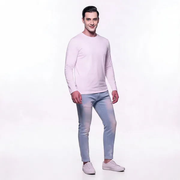 Pink_Regular_Fit_Full_Sleeve_T-Shirt_For_Men