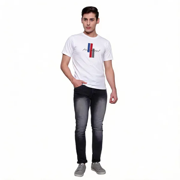 White_Casual_Fit_T-Shirt_For_Men