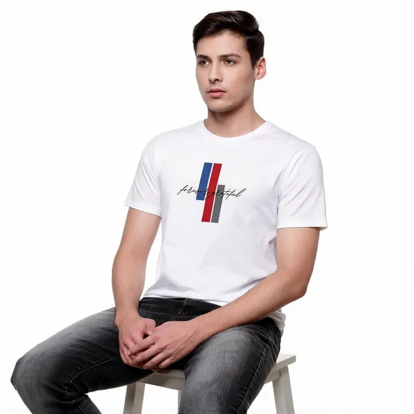 White_Casual_Fit_T-Shirt_For_Men