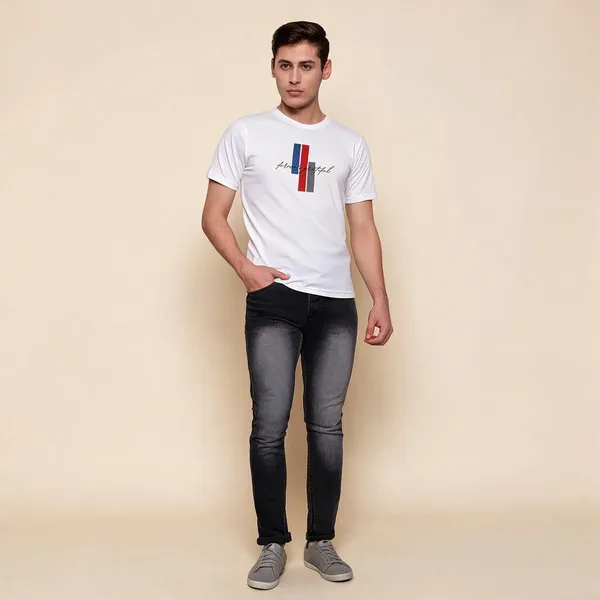 White_Casual_Fit_T-Shirt_For_Men