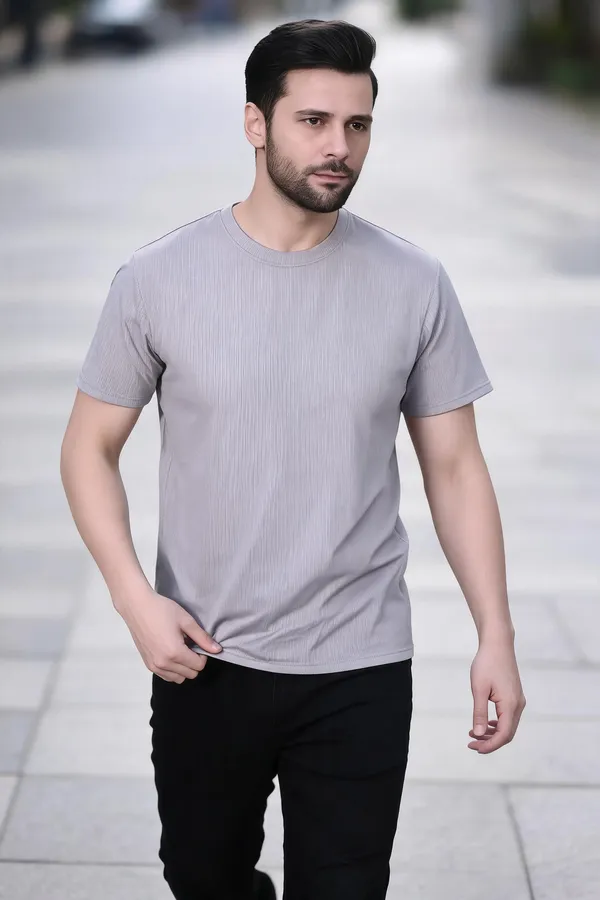 Grey_Ribbed_Regular_Fit_T-Shirt_For_Men