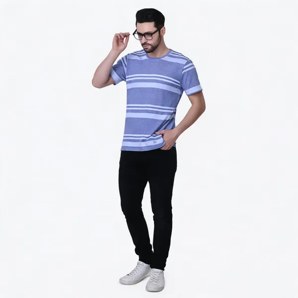Purple_And_White_Striped_Regular_Fit_T-Shirt_For_Men