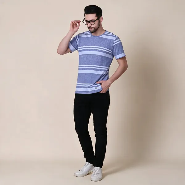 Purple_And_White_Striped_Regular_Fit_T-Shirt_For_Men