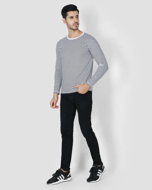 White_And_Black_Striped_Full_Sleeve_T-Shirt_For_Men