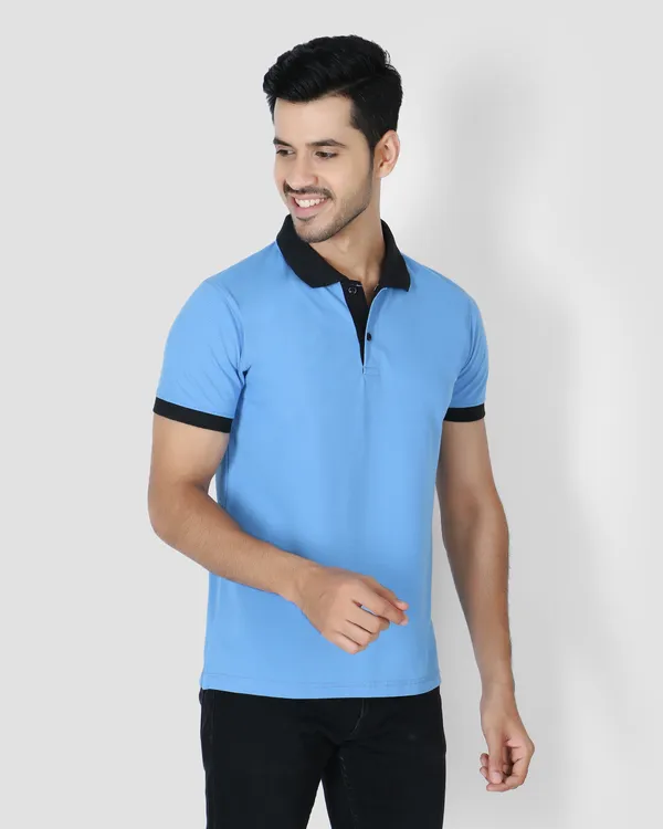 Blue_Textured_Regular_Fit_Polo_T-Shirt_For_Men