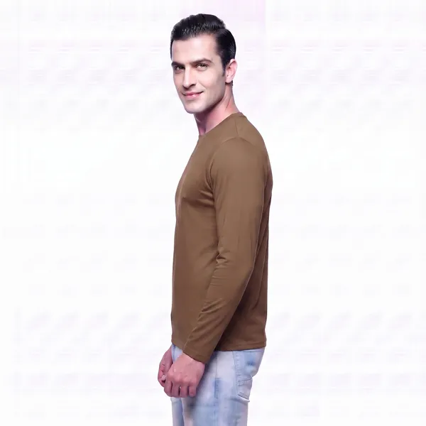 Brown_Regular_Fit_Full_Sleeve_T-Shirt_For_Men