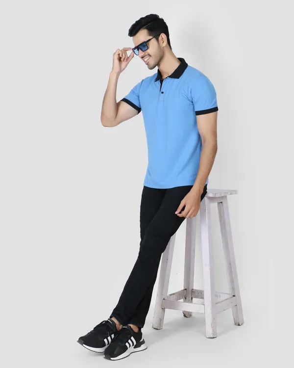 Blue_Textured_Regular_Fit_Polo_T-Shirt_For_Men