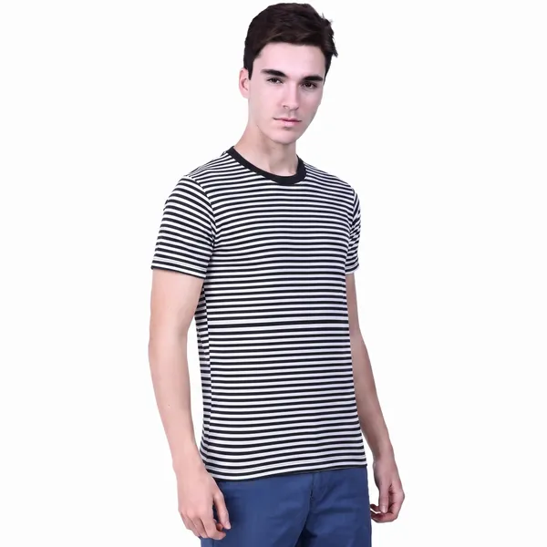 Black_And_White_Striped_Crew_Neck_T-Shirt_For_Men