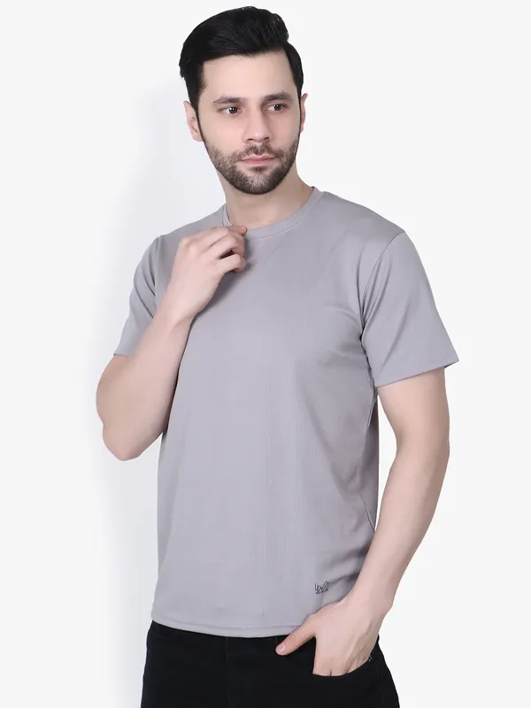 Grey_Ribbed_Regular_Fit_T-Shirt_For_Men