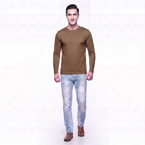 Brown_Regular_Fit_Full_Sleeve_T-Shirt_For_Men