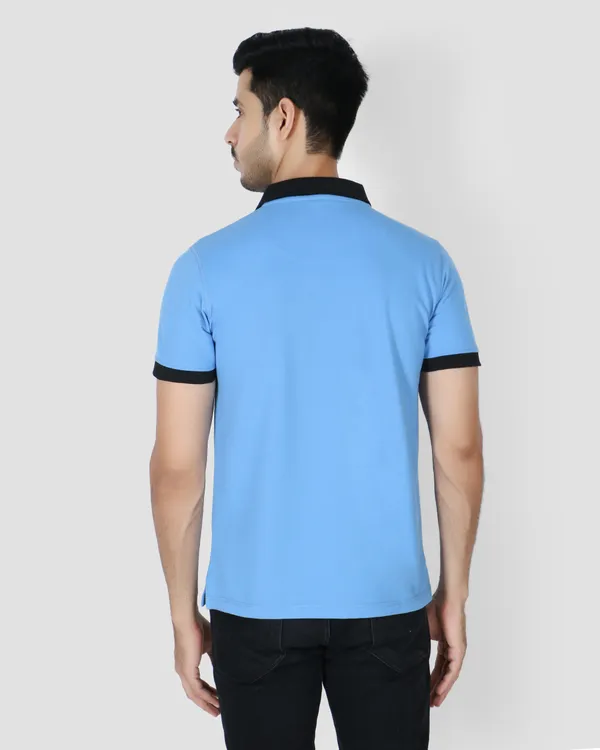 Blue_Textured_Regular_Fit_Polo_T-Shirt_For_Men