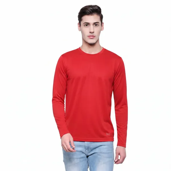 Red_Long_Sleeve_Crew_Neck_T-Shirt_For_Men