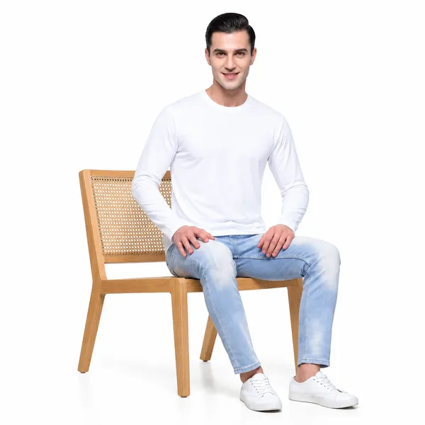 White_Regular_Fit_Full_Sleeve_T-Shirt_For_Men