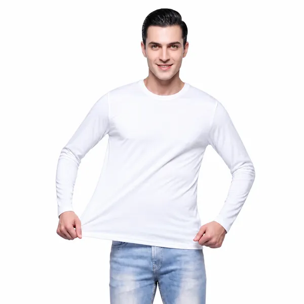 White_Regular_Fit_Full_Sleeve_T-Shirt_For_Men