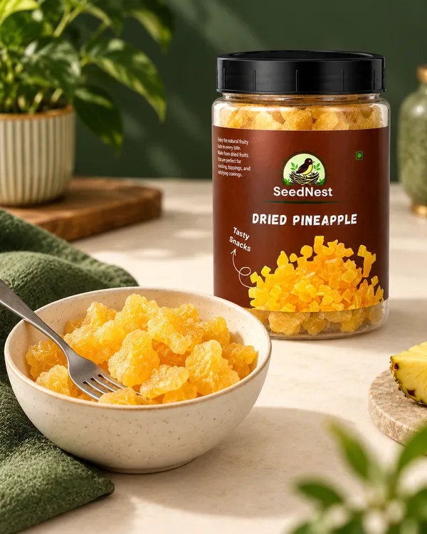 SeedNest_Dried_Pineapple_(Ananas)_with_Spoon_|_Dehydrated_Fruit_Snack_for_Trail_Mix,_Baking,_Desserts,_Cereal_&_Breakfast