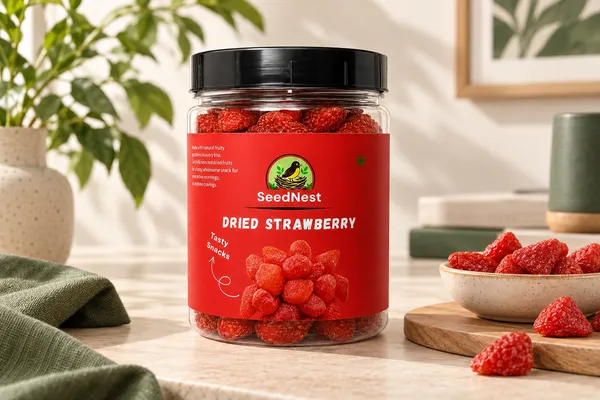 SeedNest_Dried_Strawberries_with_Spoon_|_Dehydrated_Berry_Snack_for_Baking,_Desserts,_Cereal,_Oats,_Yogurt_&_Trail_Mix